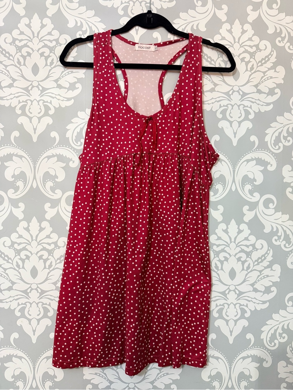 💫4/$25 • Hocosit Red & White Polka Dot Tank Night Dress